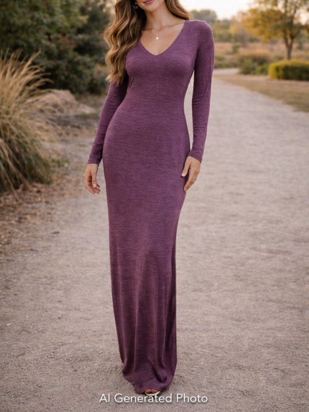 Chaser Maxi Dress Medium Purple Cotton Knit Casual Lounge Minimal Athleisure NEW